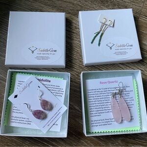 Gemstone Earring Bundle- Turquoise, Rose Quartz, Lepidolite